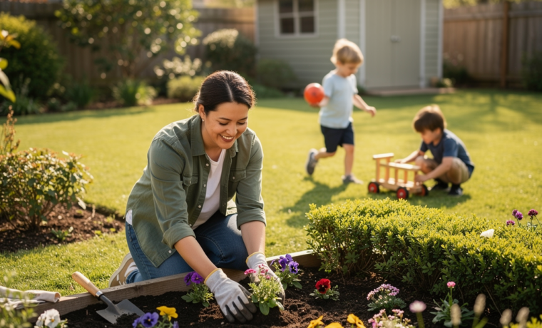 Kredit und Finanzierung für Gartenbesitzer mit Kindern bei der Existenzgründung