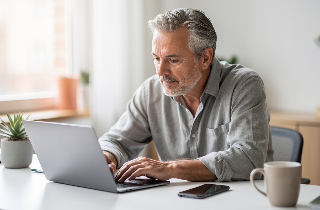 Erfahrener Senior gründet erfolgreich neues Unternehmen mit moderner digitaler Technologie